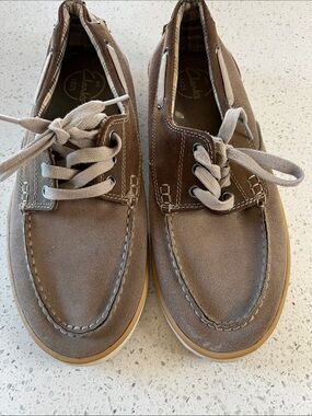 Clarks Men’s Tan/Brown Suede Boat Shoes